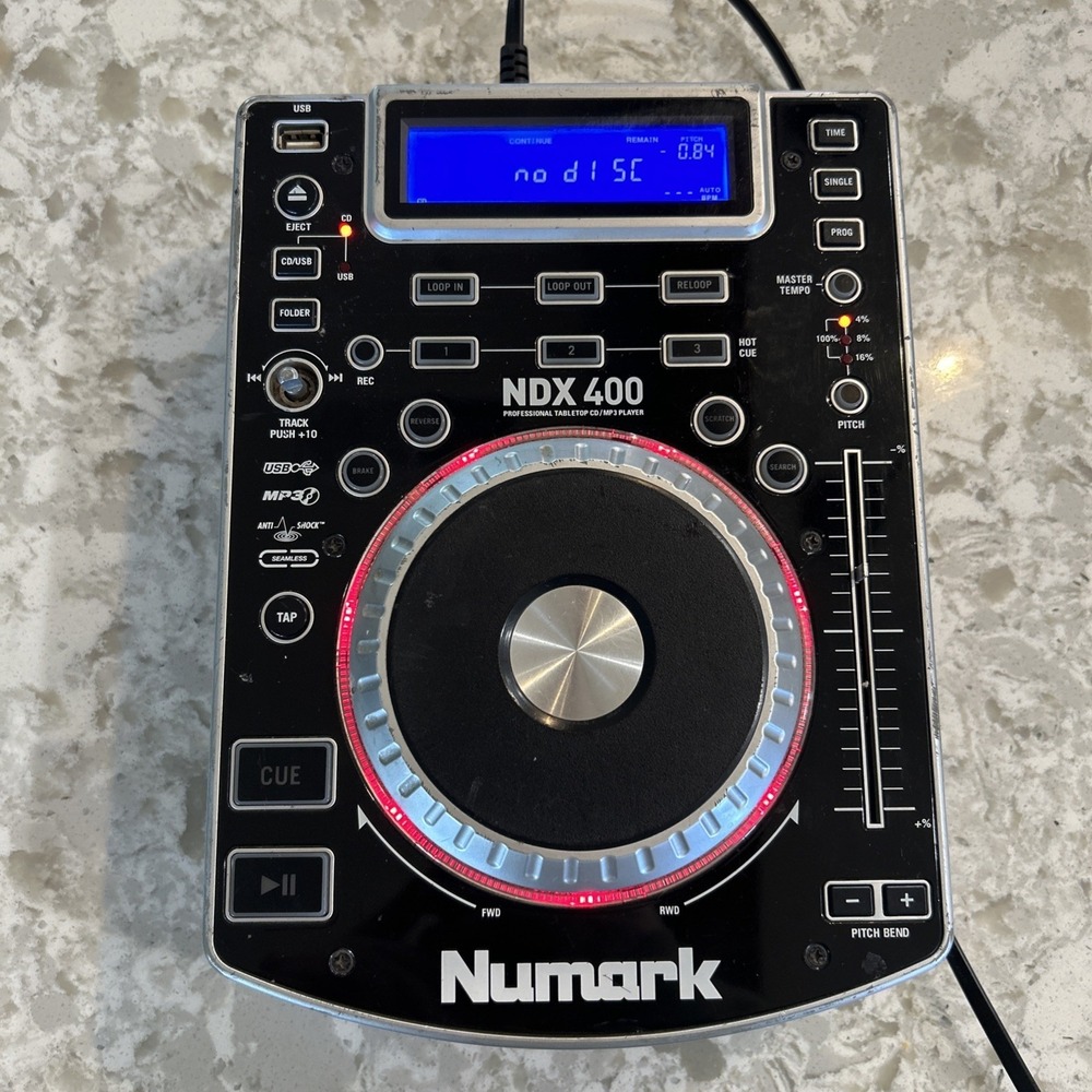 Numark NDX 400 DJ Professional Tabletop CD/MP3 Player With Power Cord As Parts